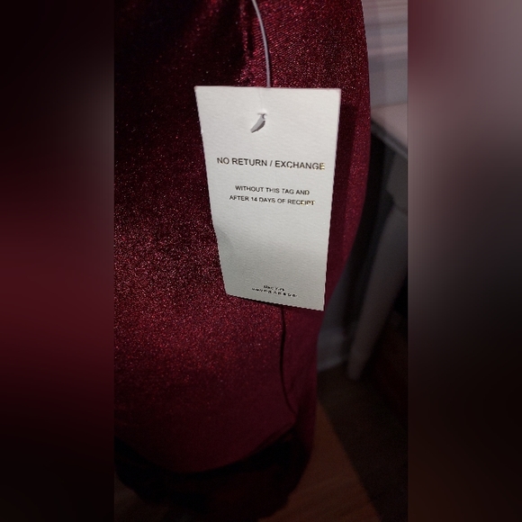 Miss Circle Maroon Velvet 3/4 Sleeve Full Length Evening Dress NWT - Picture 5 of 7